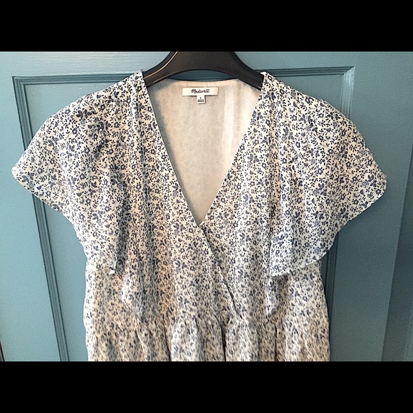 Madewell Wedgewood Blue/Egg Shell Floral Blouse - Picture 13 of 16